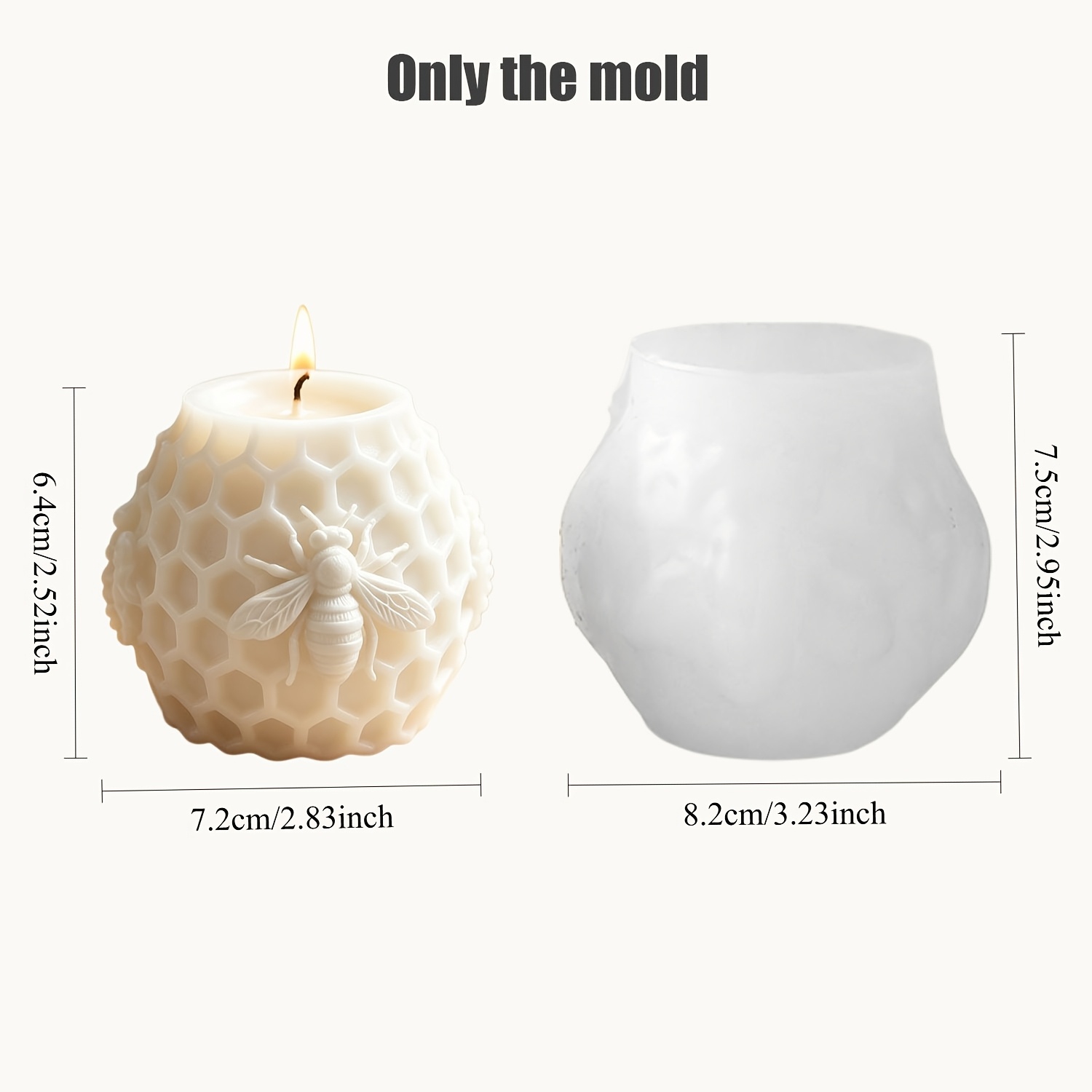 Satje silikonski model za sveče DIY, šesterokotni celični model, visokokakovosten silikon za enostavno odstranjevanje, primeren za , sveče,