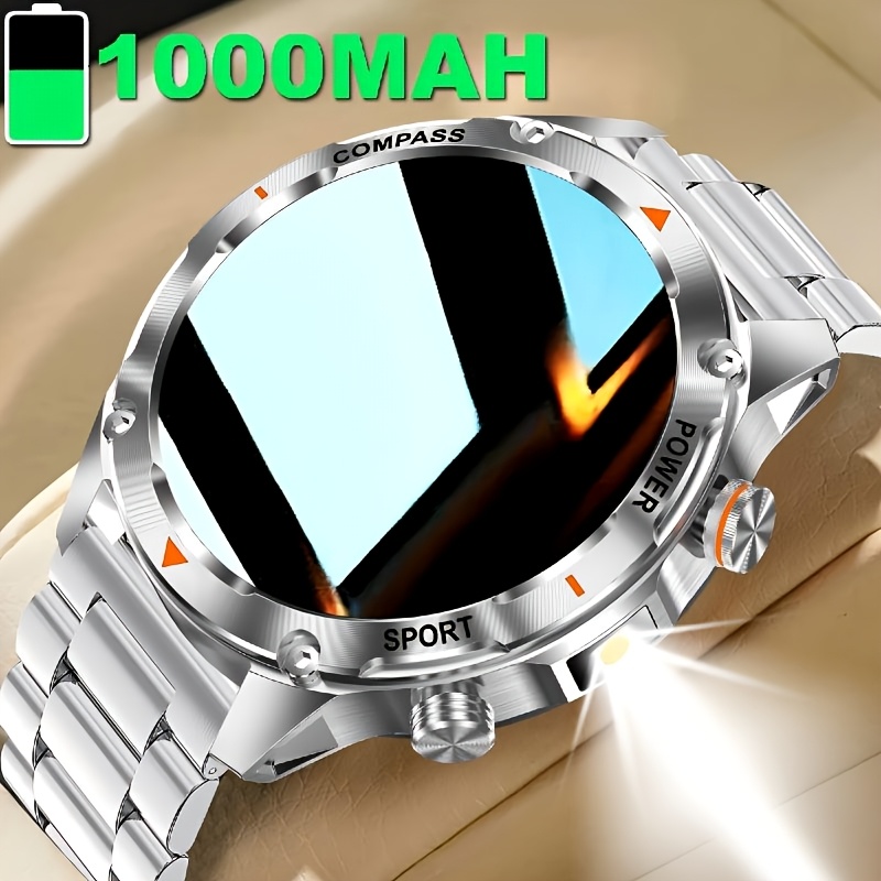 Men's Sports Smartwatch with LED Flashlight & Multiple Watch Faces