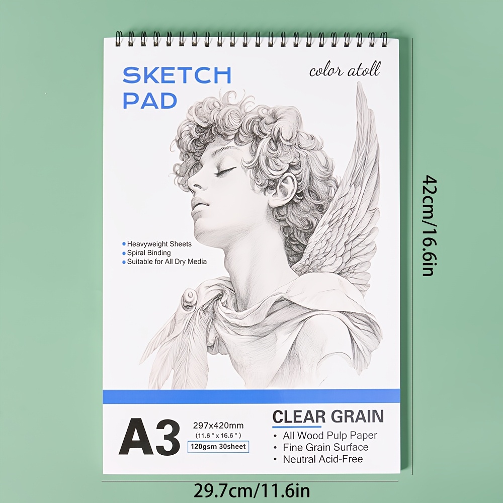 A4 Thick Sketchbook for Beginner Art Students, 30 Sheets