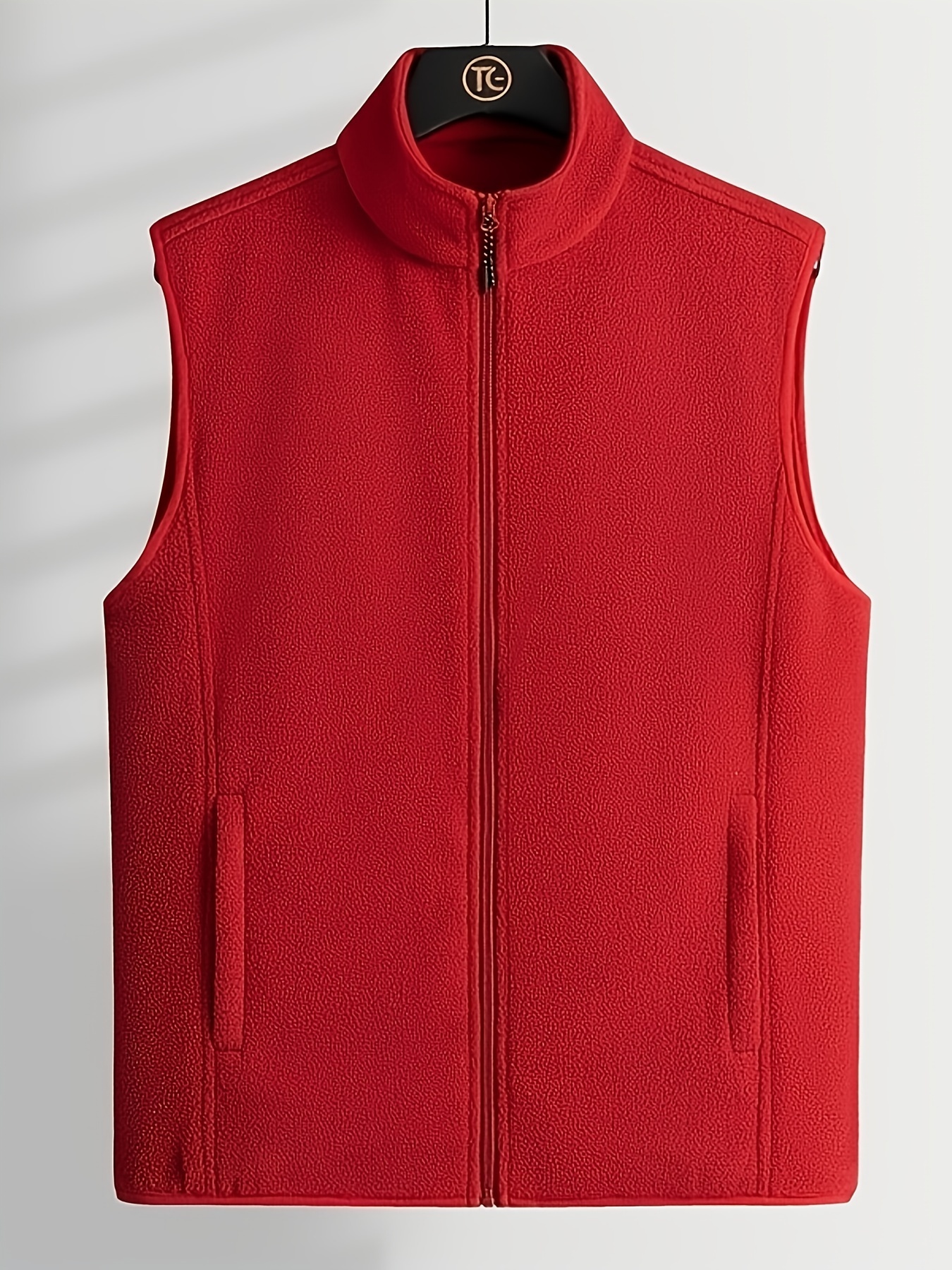 chaleco casual forro polar hombre cremallera cuello Temu