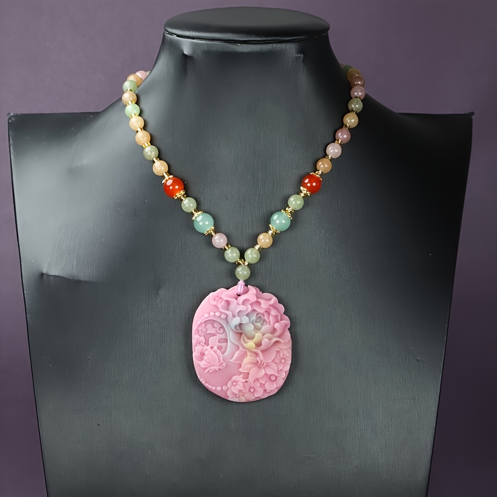 Fashionable Multi-Coloured Pendant Necklace, Elegant Style