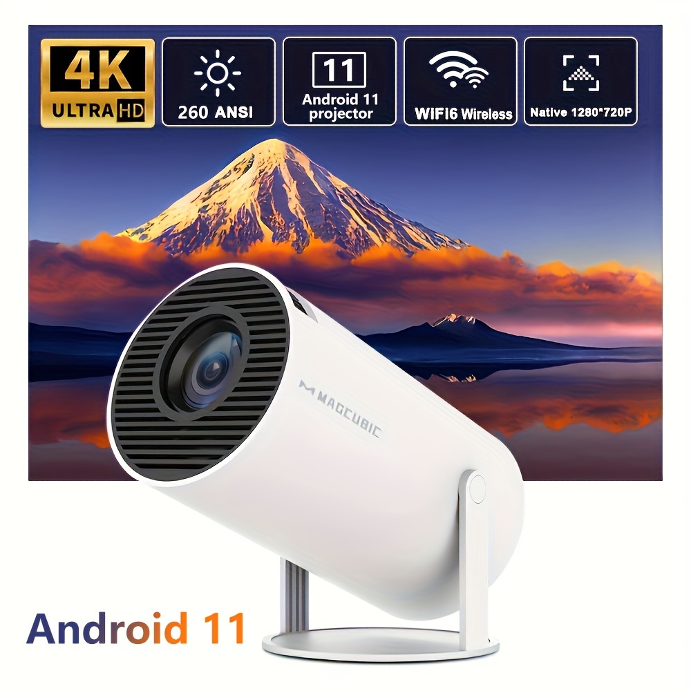   projector android 11 0 200ansi wifi6 eu plug allwinner h713 mali g312 dual wifi hd 1280 720p wireless5 0 4k auto correction home theater