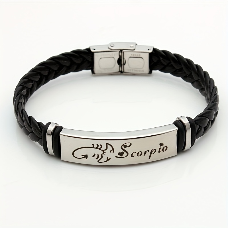 Image of 12 Constellation Bracelet For Women Men Zodiac Sign Pu Bracelet Wristband Jewelry Birthday Gift