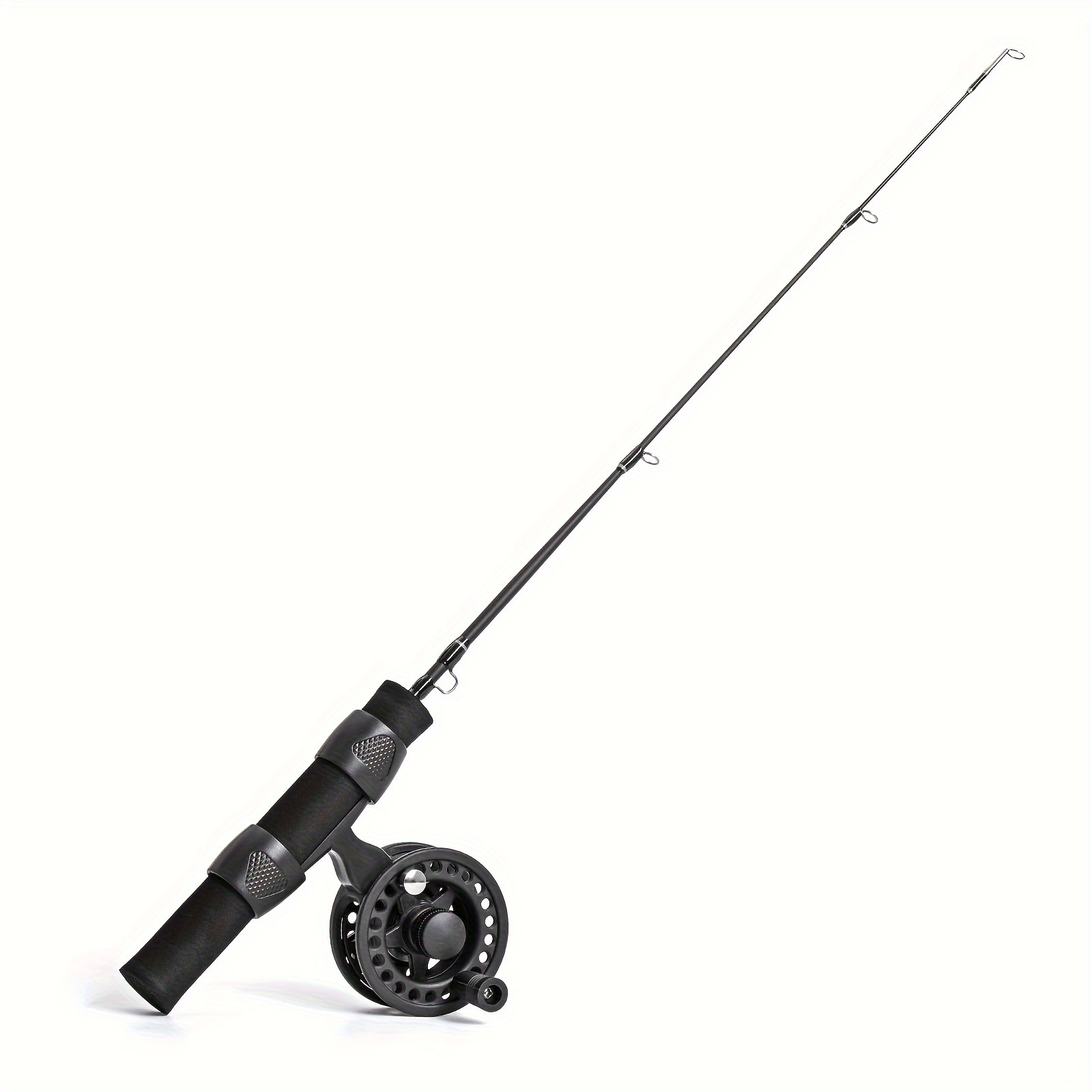 

Black Single Section Ice Fishing Rod 51cm And Fishing Raft Rod Winter Fishing Set