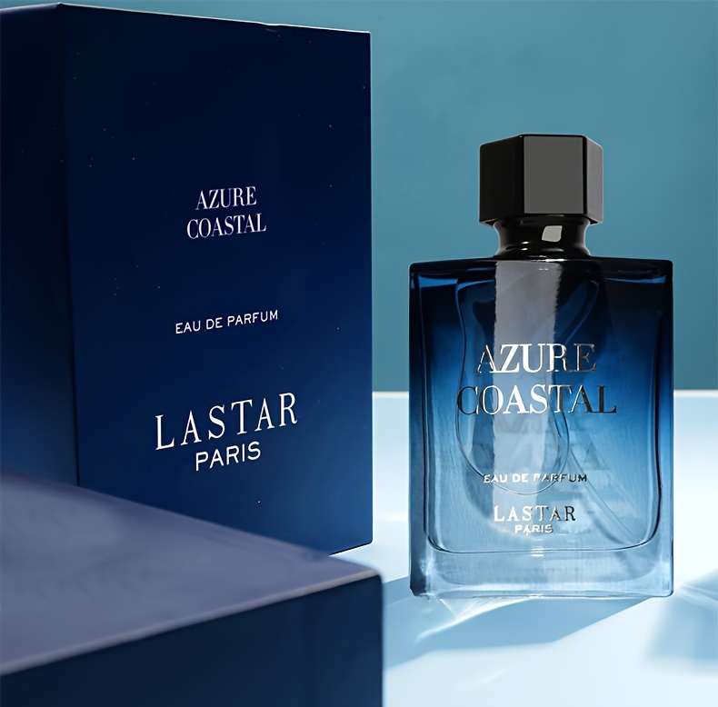 1 x Azur Coastal Men's Eau De Toilette - 50ml Woody Scented Perfume with Cedar, Musk, Lemon, Ambergris, Pepper - Formaldehyde-Free, Alcohol-Based, Medium Strength Fragrance for Dating & Gifting