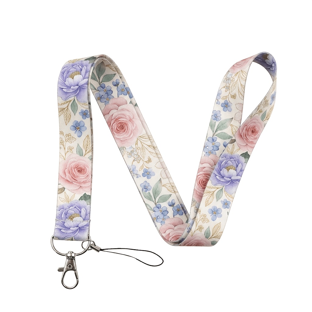 TEMU 1pc Hermoso y moderno elegante color con flores para oficina, estudio, entretenimiento, teléfono, de trabajo, cordón de función, correa para