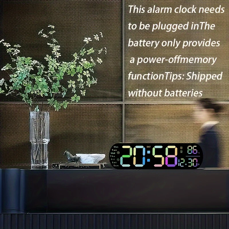 large digital wall clock with remote control dual alarm dst 10 level brightness led night light usb powered cordless or plug in use ideal for bedrooms living rooms or offices batteries not included details 14