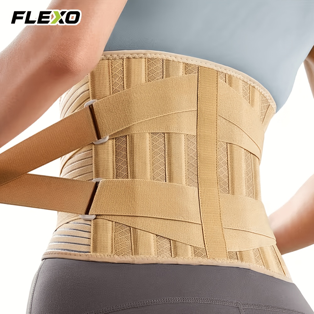 TEMU Flexo Adjustable Waist Support Belt With Plastic Support Strips, Waist Brace, Flexible Waist Band For Household Work, Driving, Walking, Gym