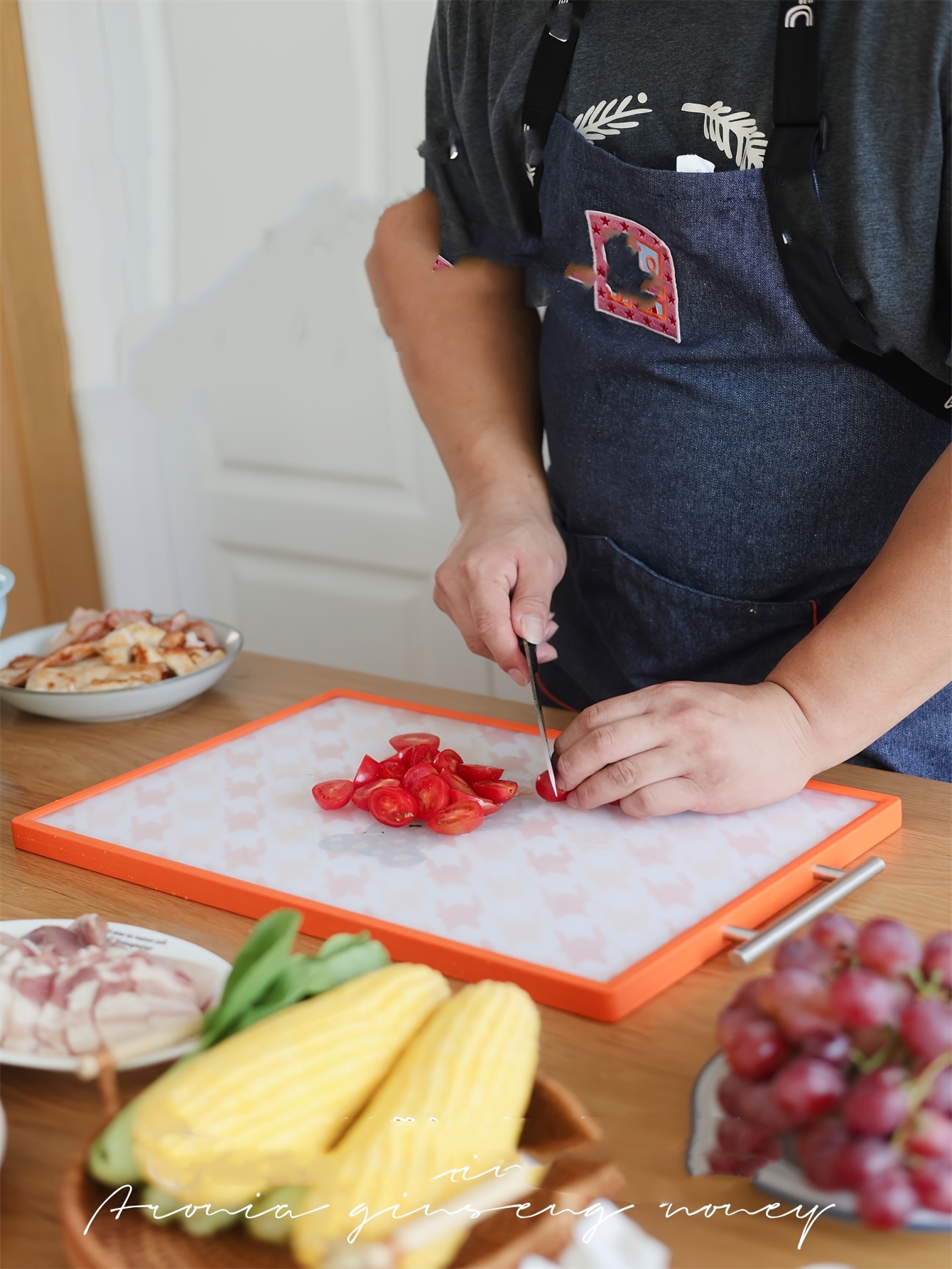 1pc   stainless steel cutting board with handle   washable cheese fruit   for home and outdoor picnics kitchen essential details 2