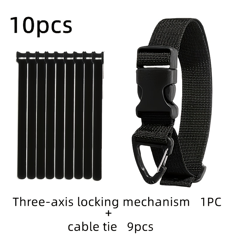 TEMU 10pcs Set - Heavy-duty Garage Storage Straps + Black Durable Polypropylene Cable Ties, Household Storage And Organization Tools, Suitable For