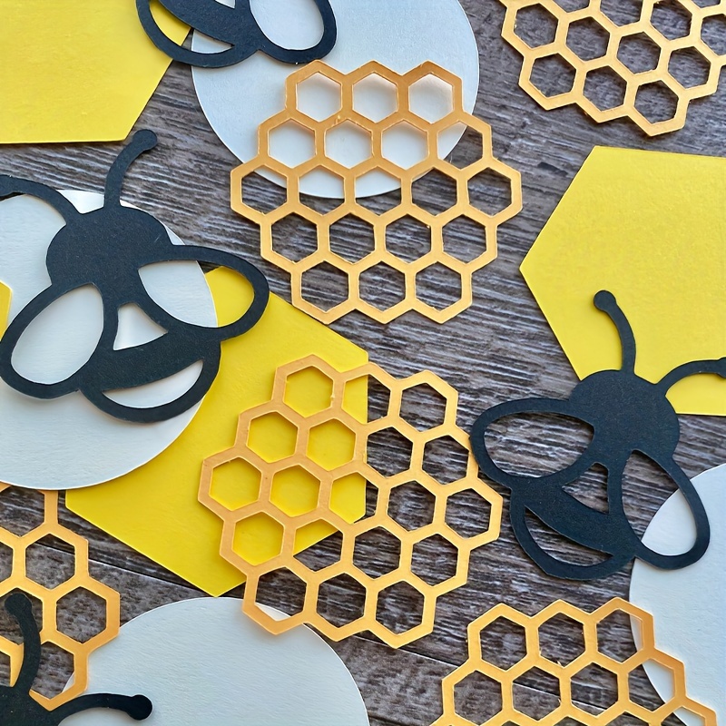 

-pack Bee And Honeycomb Colored Paper Cutouts, Spring Themed Party Decorations, Table Props, Diy Craft Supplies, No Electricity Needed, Paper Material, Featherless