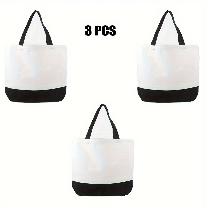 Image of 3/6/12pcs Pack Canvas Tote Bags, Large Capacity Style Handbags, Shoulder Shopping Bags Graffiti Canvas Bags