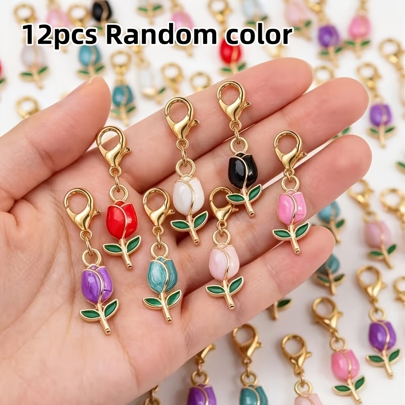 TEMU 12pcs Random Styles Colorful Oil Enamel Lobster Clasp Keychains, Bag Charms, Backpack Handbag Decor, Birthday Gift Trinkets