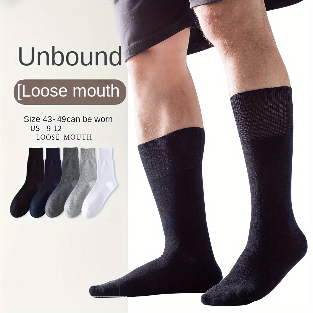 

5 paires de chaussettes diabétiques non contraignantes pour hommes, confortables, amples, respirantes et douces à porter, cadeau idéal