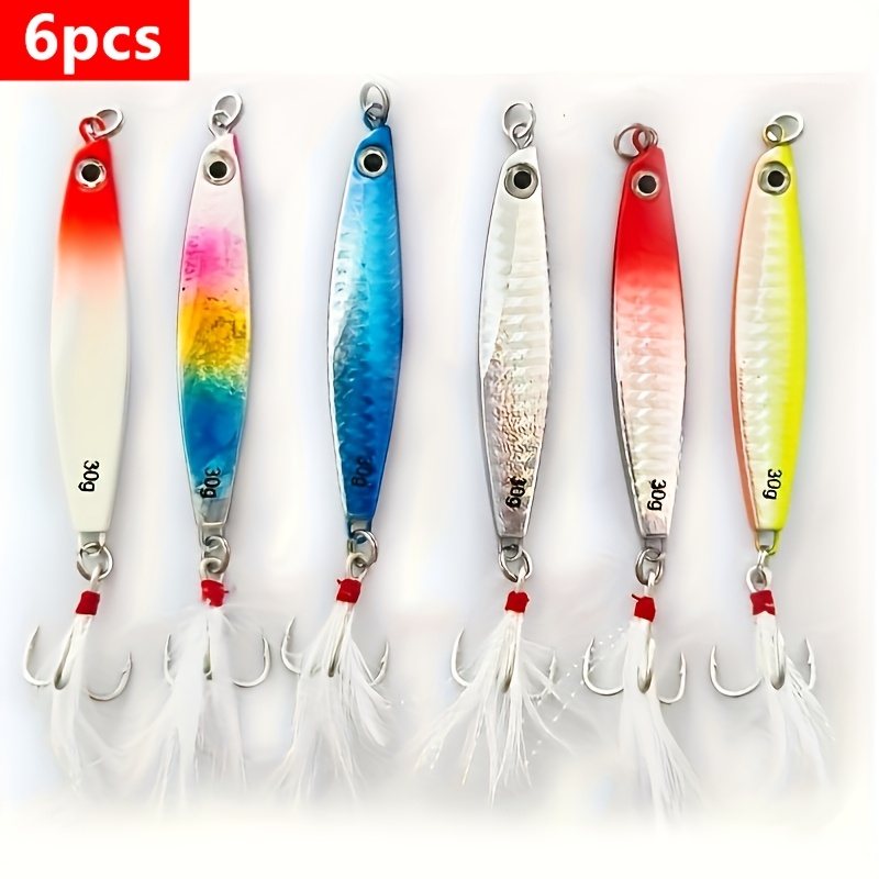 E-shop 6er/7er Angelköder-Set, Kunstköder-Kit mit Spinner, Hartköder, Schwimmköder für Forelle mit Drillingshaken
