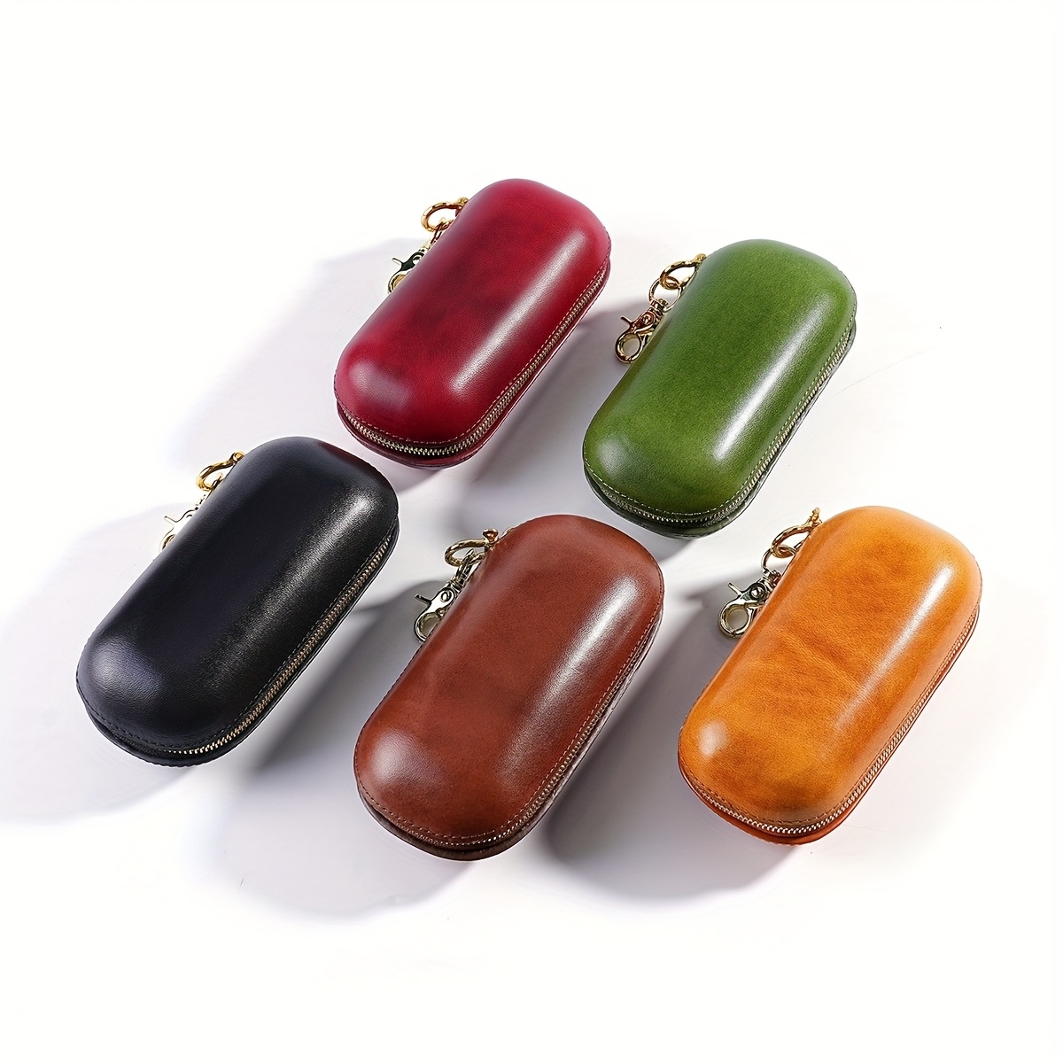 Handmade Vegetable-Tanned Leather Eyeglass Case, Retro Capsule Design
