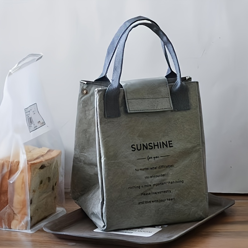 TEMU Insulated Lunch Bag, Lunch Box Bag Picnic Bento Bag Paper Tote Lunch Bag, Non-food Contact,back To School
