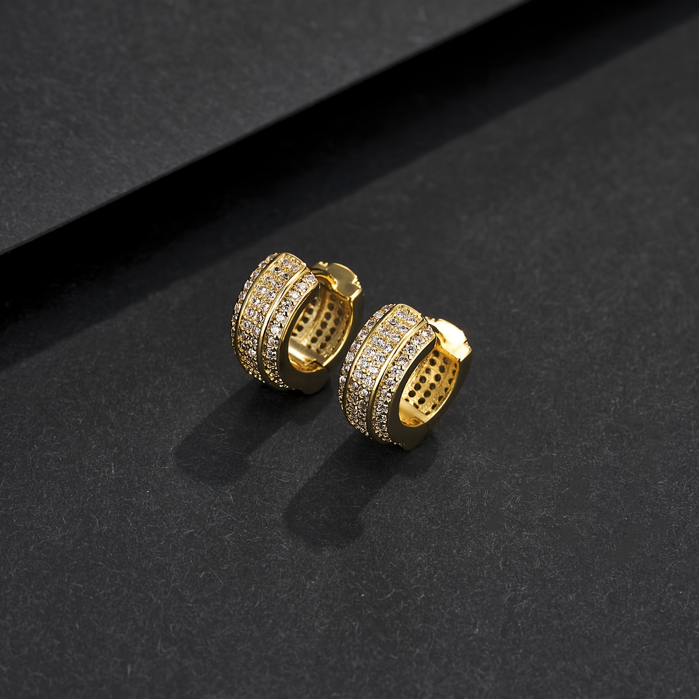 TEMU Hip Hop Circle Earring Couple And Synthetic Synthetic Zirconia Gift Gift Daily Party Holiday Earrings, Party Jewelry, Festival Wear, Stylish