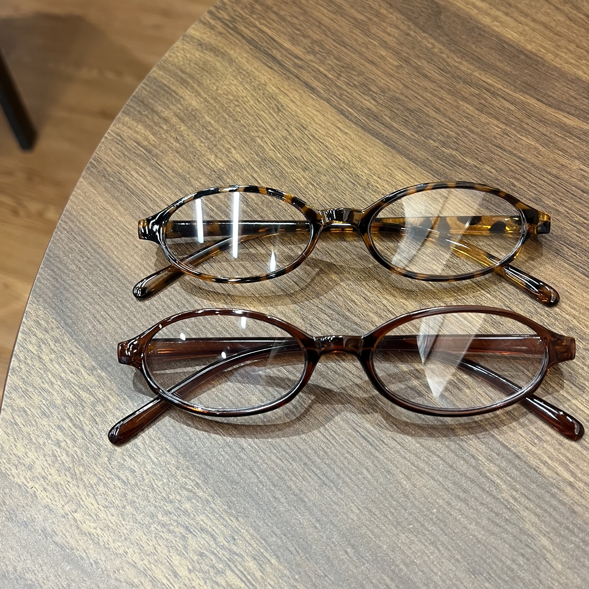 2pcs Of Women's Oval Small Frame Fashion Glasses, Y2k Retro Style Computer Glasses