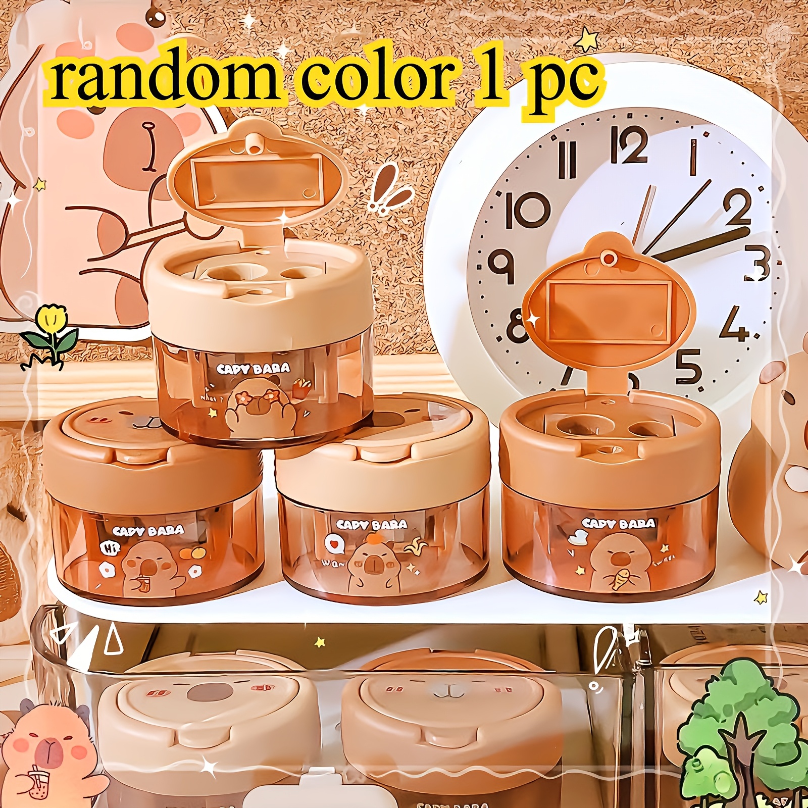 Random Pattern 1pc Pencil Sharpener Pen Converter School Supplies Office Supplies Prizes Gifts