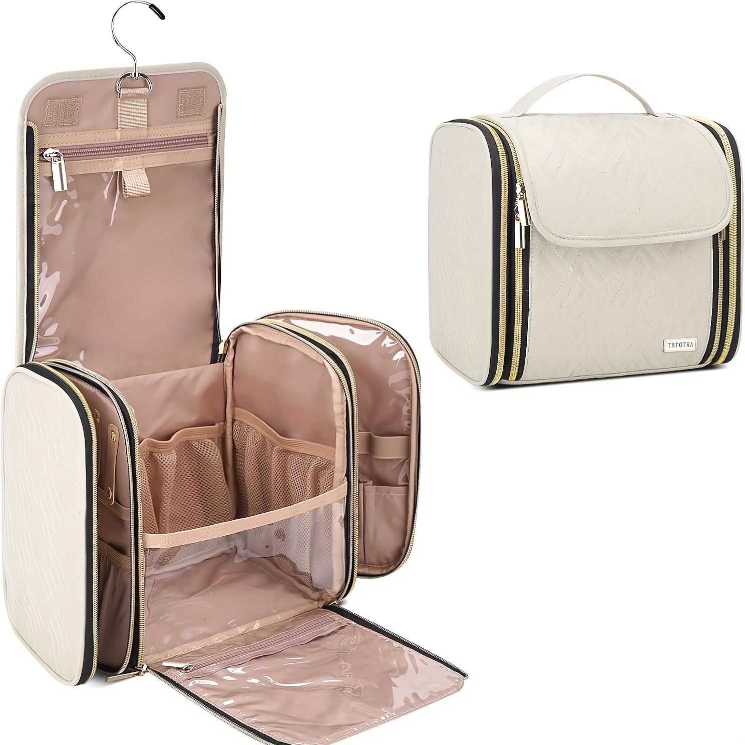Pink Hanging Makeup Case, Portable Organizer For Toiletries , For Large Capacity Travel Bag For Essentials
