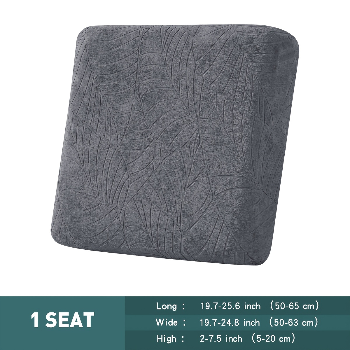 TEMU 1 Housse de coussin de canapé élastique à motif jacquard feuille artificielle pour maison ou hôtel, housse de