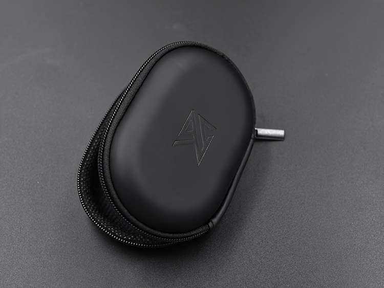 portable faux leather earphone case oval shockproof protective pouch with zipper closure compact travel organizer for headphones earbuds black headphone storage case portable storage case sleek accessory durable organizer flexible material electronic accessory Product details 9