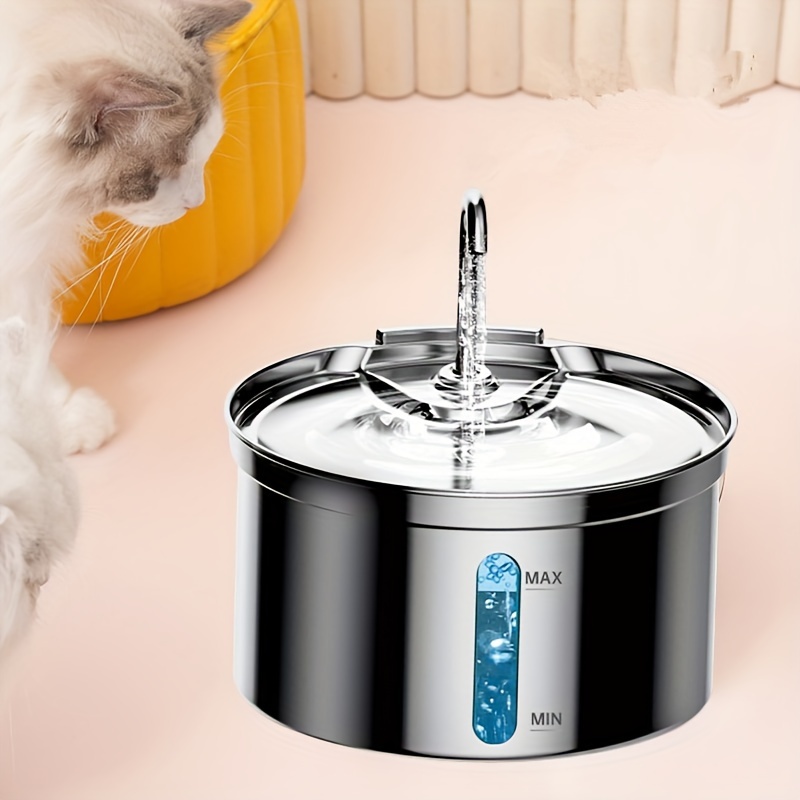 

3.5l/118oz Stainless Steel Automatic Pet Water Fountain With Usb Power, Temperature Control & Filters - For Cats And Dogs, Dog Water Dispenser | Stylish | Polished