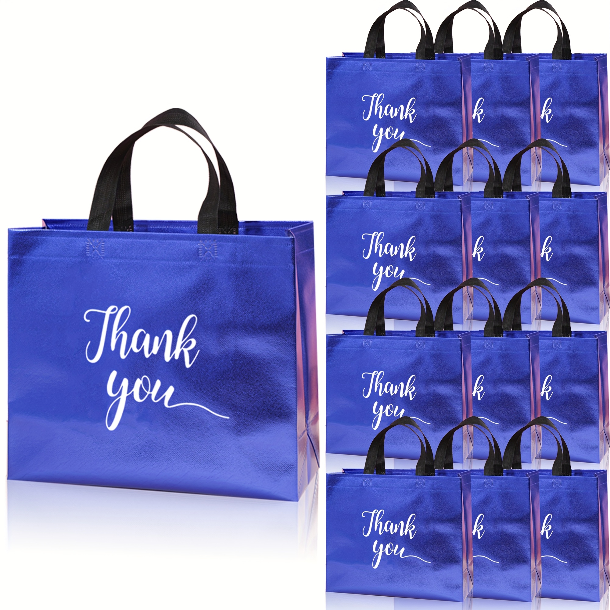 TEMU Gift For Her/him Thank You Gift Bags, Bulk, Large Size – A Set Of Reusable Thank You Bags In 12 Vibrant Colors With Texture – Small Gifts,