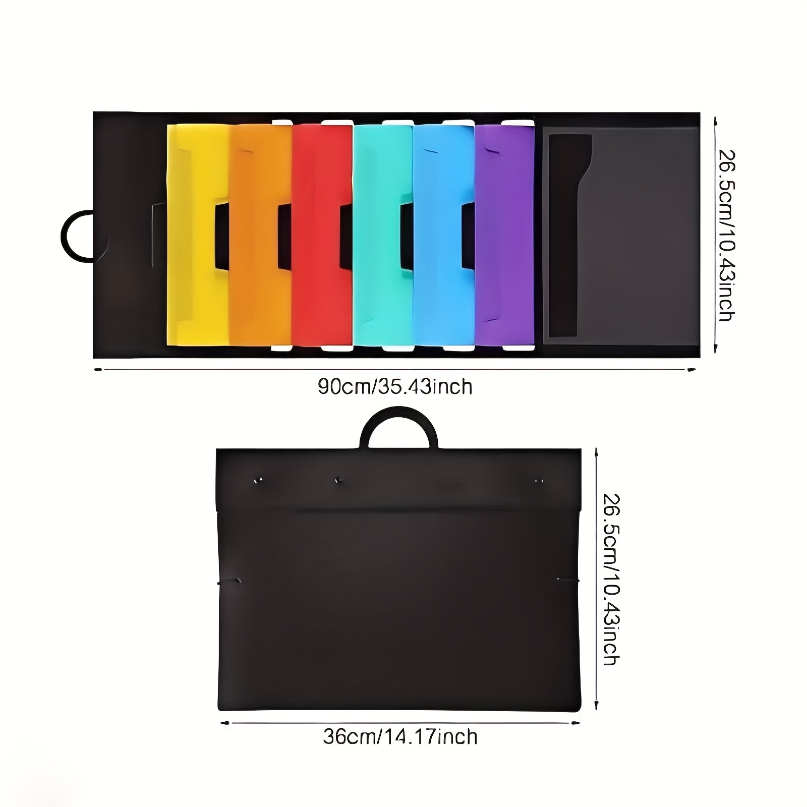 TEMU Vertical Folder Organizer With Hooks - Features 6 Pockets In Colors, Suitable For Home Offices, Classrooms, And Schools - Space-saving,