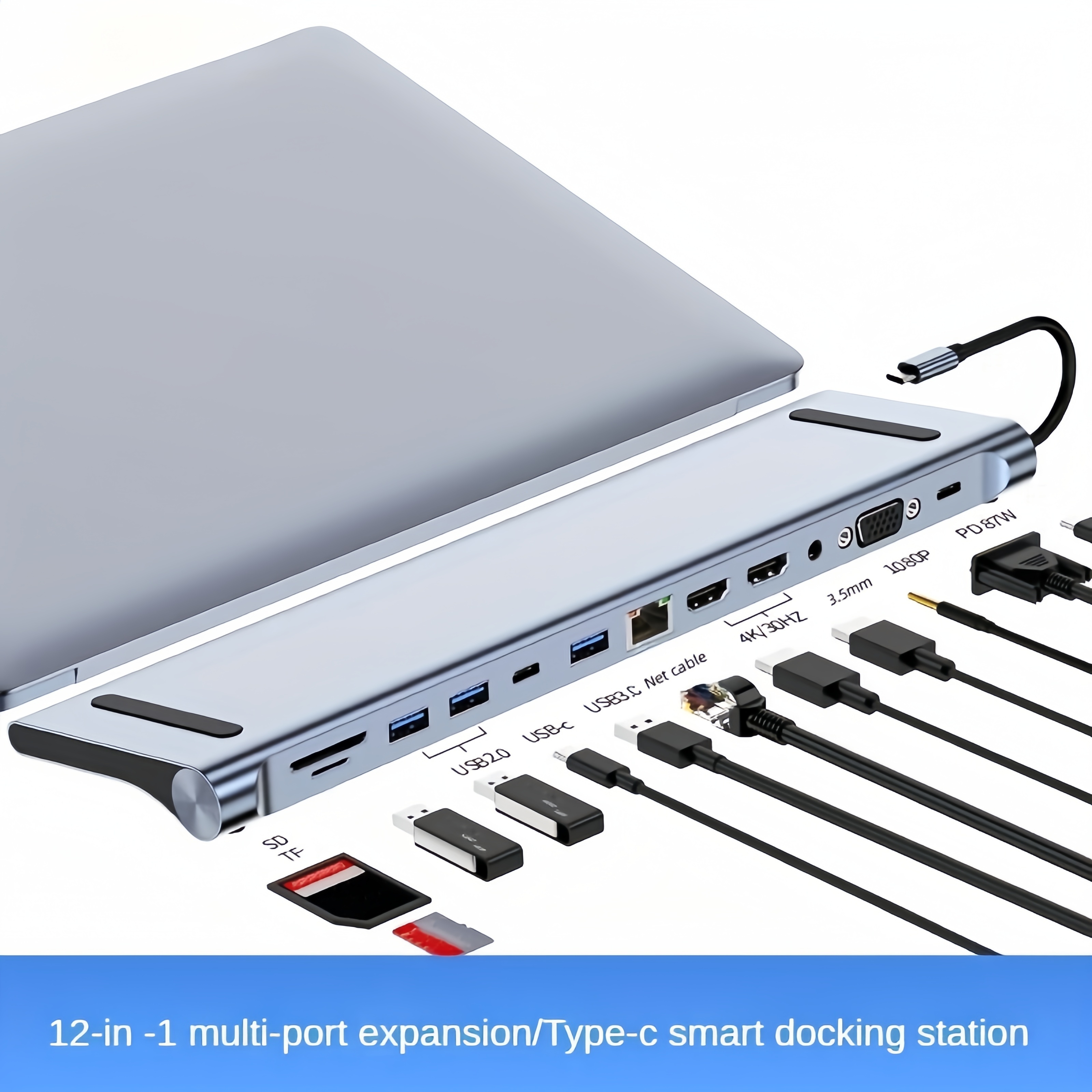 USB C Hub 12-in-1 Type with Dual 4K HDMI Ports -VAVA