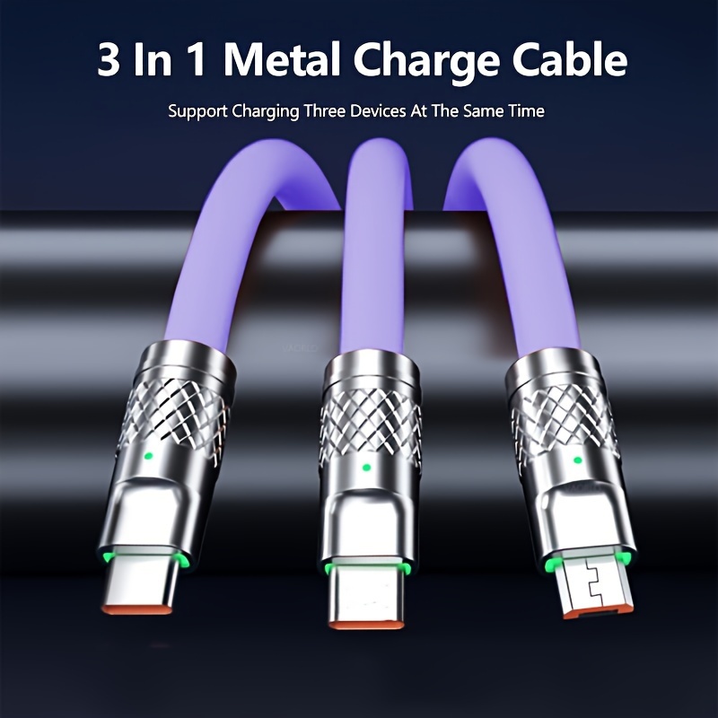 

3-in-1 5a Fast Charging Usb To Type-c Charging Cable , Xiaomi