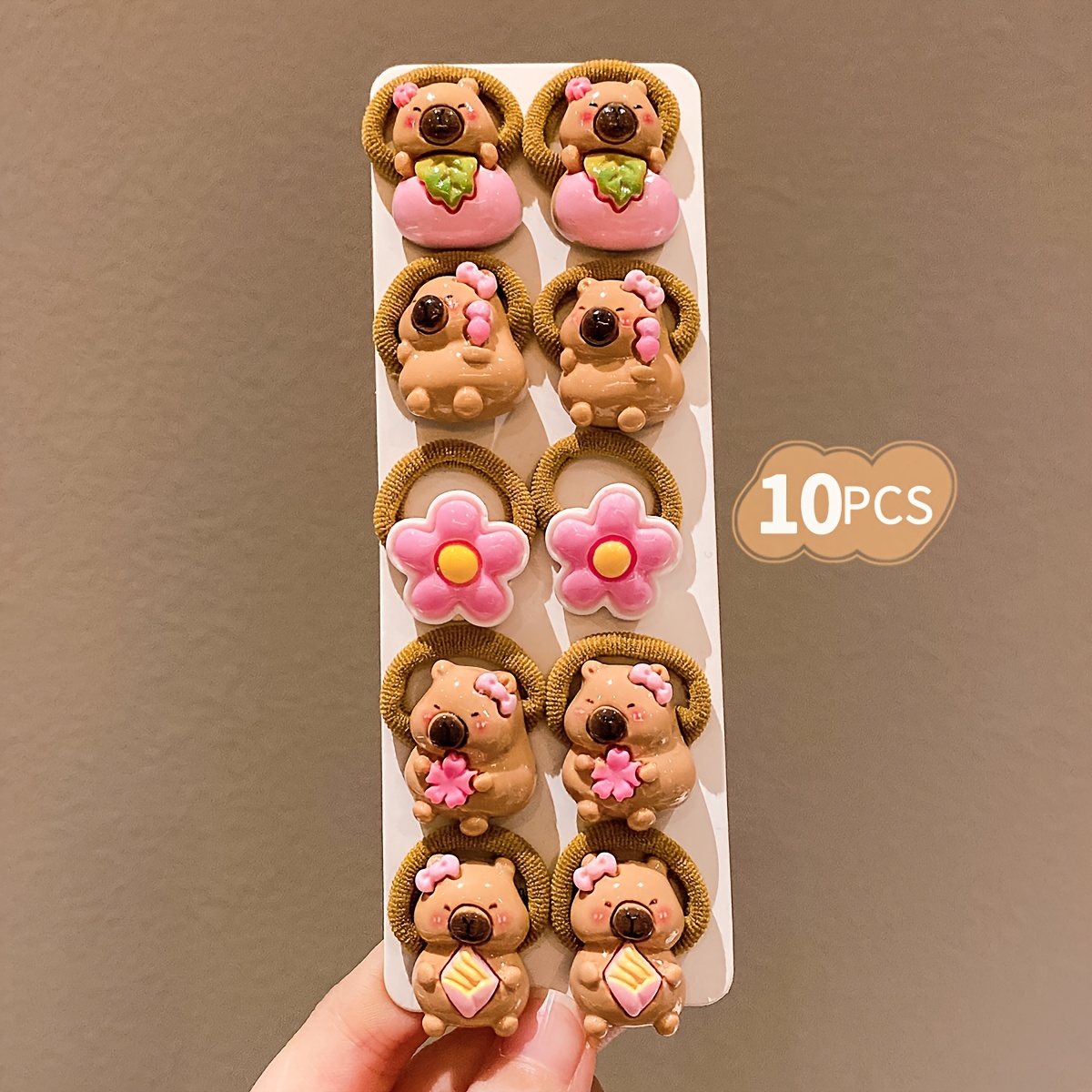TEMU 10/20pcs Extensions de Cheveux Colorées et Mignons Chouchous Capybara
