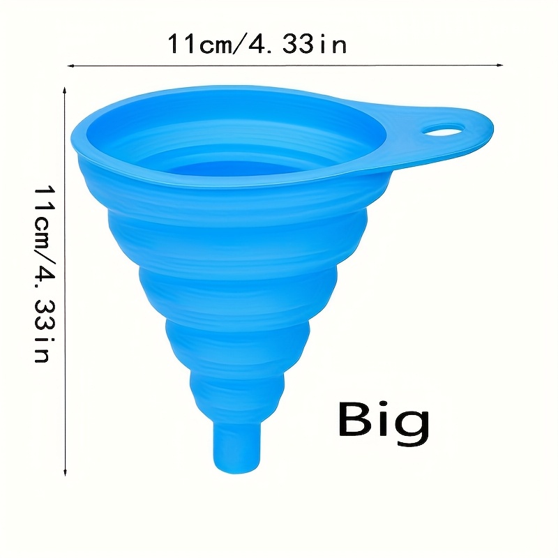TEMU 2pcs Silicone Funnel Set With Retractable Long Neck, Ideal For Oil - Essential Car Maintenance Tool, Automotive Maintenance Essentials||durable