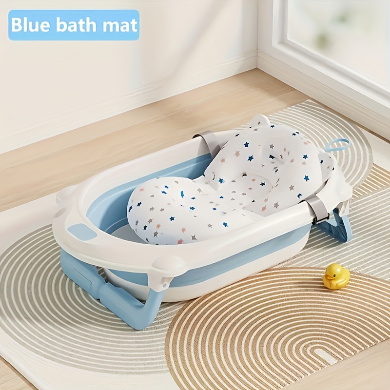 Foldable Bathing Set, Bi-directional Folding Design for Both Sitting and Lying Positions, Extended, Widened, and Deepened Design, Hands-free Growth, High-quality PP Material, Light Beige Color, Friendly and Odor-free, Non-slip Foot Pads, Reinforced
