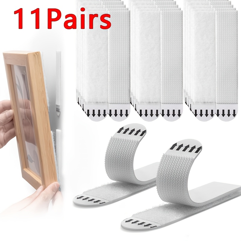 TEMU Picture Hanging Strips - 11 Pairs Damage-free Picture Hangers - Self-adhesive Picture Hangers Without Nails - Heavy-duty Wall Adhesive - Walls