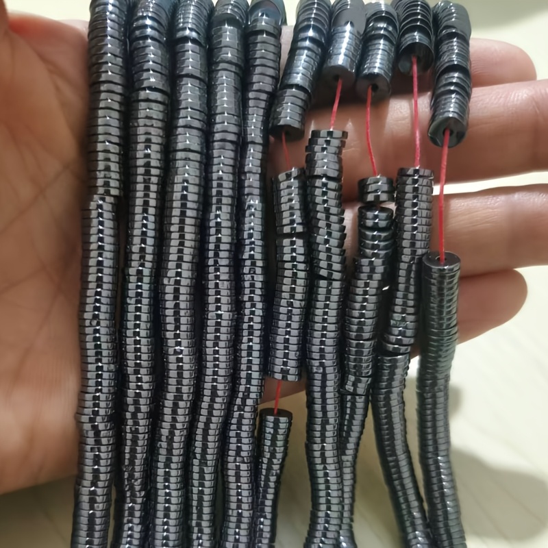 Black Obsidian Round Disc Spacer Beads for Jewelry Making