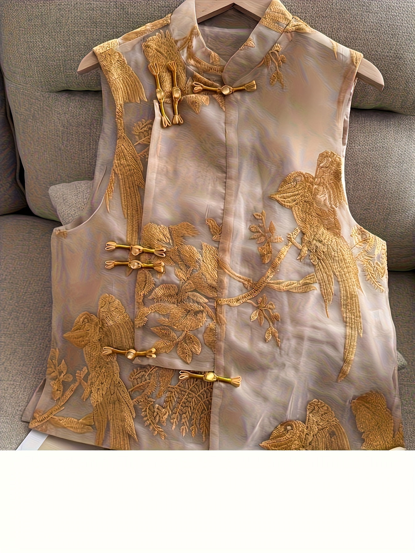 new chinese style frog button high end embroidery vest - Temu Kuwait