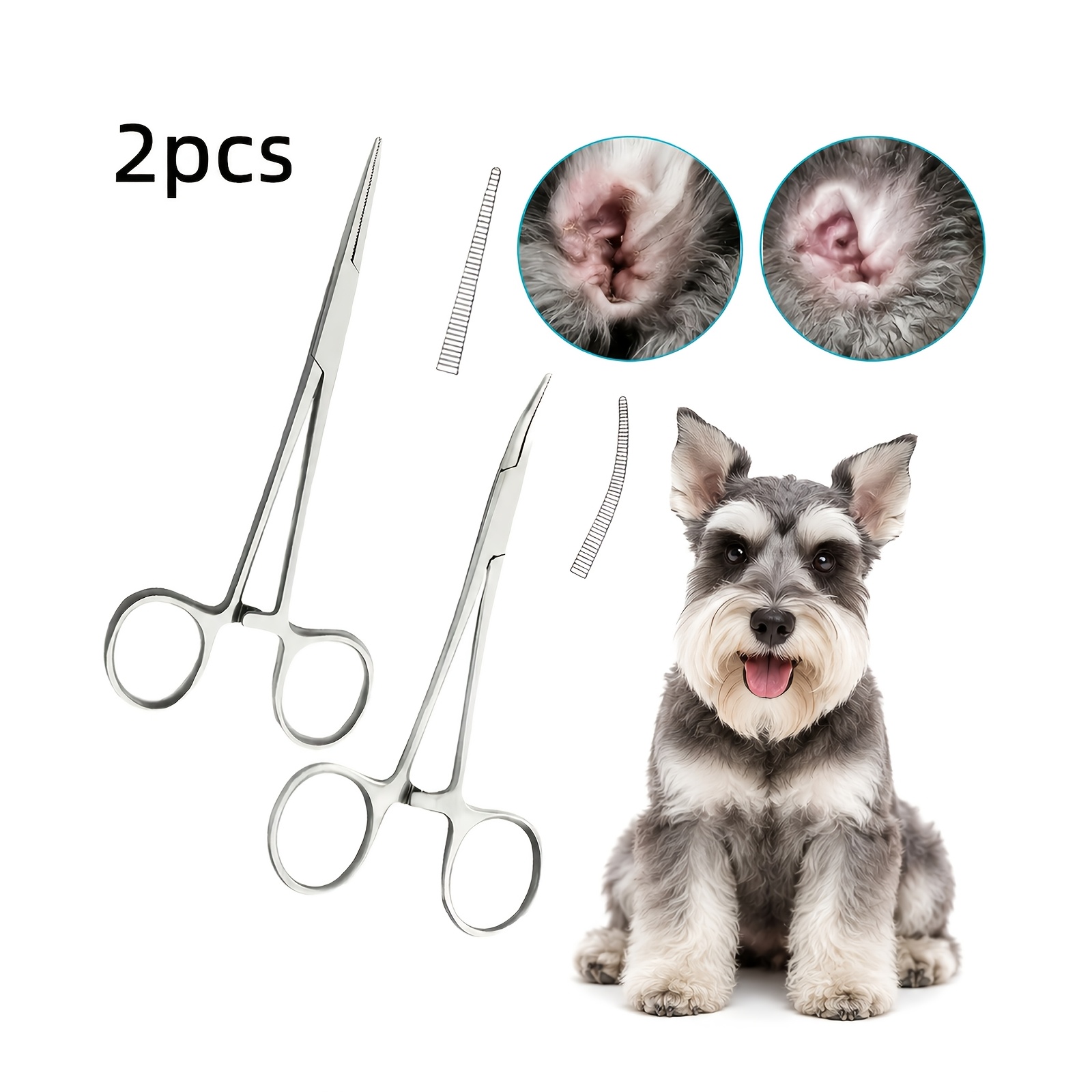 TEMU 2pcs Stainless Steel Pet Ear Hair Trimmers, Equipped With 2 Kinds Of Cutting-edge Dog Grooming And Tools, Are Designed For Pet Hair Cleaning.