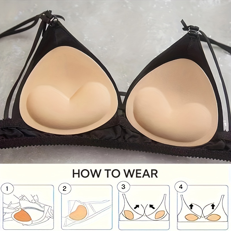 2pcs Reusable Soft Sponge Bra Insert Pads - Invisible Anti-Convex Chest Enhancer Pads with Lift Cup Design, Nipple Covers for Bikini & Summer Beach Wear, Women's Lingerie & Underwear, Strapless Push Up Bra, Seamless Undergarments, Discreet Undergarments, Lightweight Inserts, Lift Enhancers, Casual Attire