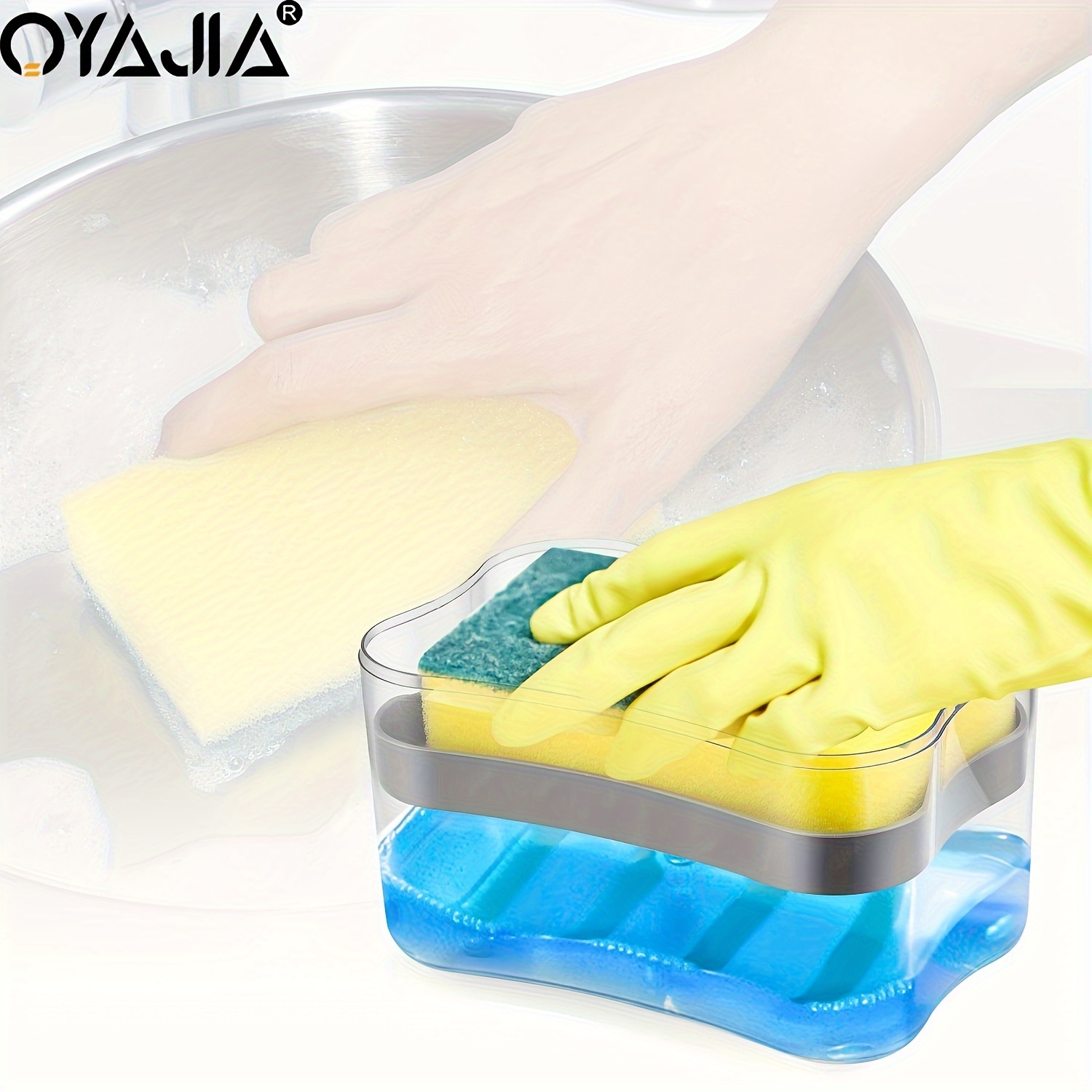 

Oyajia 2 In 1 Pump Soap Dispenser And Holder For Dish Soap With Sponge