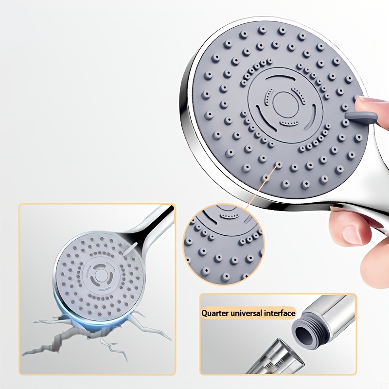2.0m Extended Silvery Adjustable Pressure Shower Head