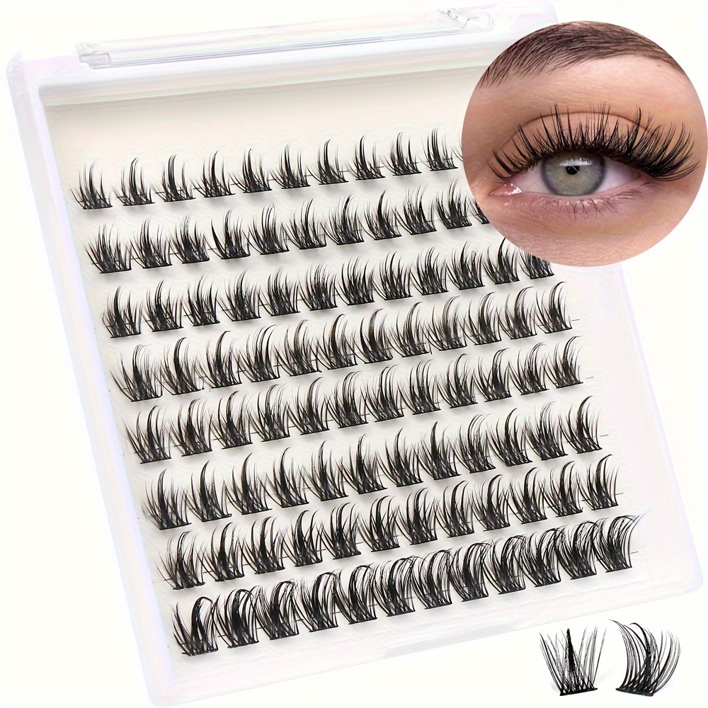 Lash Clusters Eyelash Extensions 96pcs Cluster Lashes Wispy Individual False Eyelashes C D Curling 8-16mm Thick Eyelash Clusters