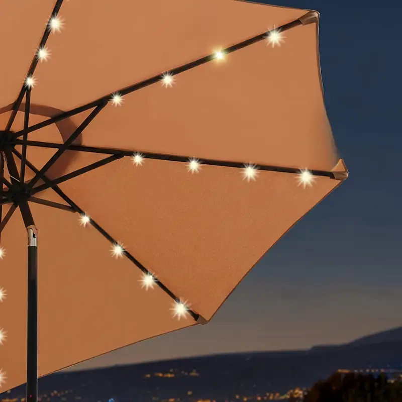 lighted patio umbrella usb String Lights, 104 Bright LEDs 12 Modes Battery Operated Cordless Umbrella Light, Remote Control Waterproof Outdoor Pole Lights for Patio Umbrellas Camping Tents Transform your outdoor space with the Rechargeable Patio Umbrella Light 11' Smart Outdoor Umbrella