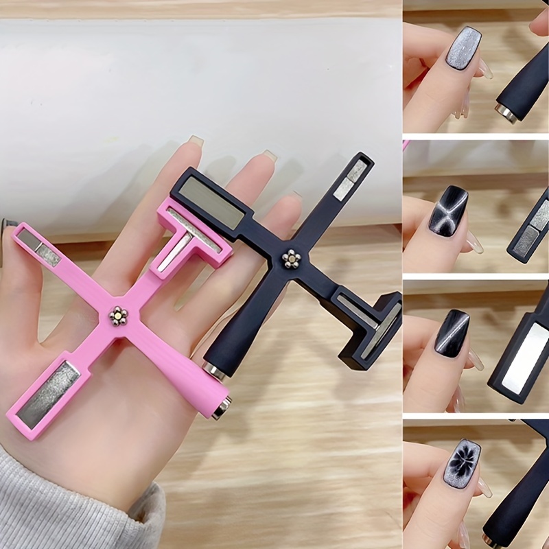 

Multi-functional Magnet Tool For Nail Art - Strong Magnetic Stone For Cat Eye Gel Polish, Scent-free - Ideal For Diy & Salon Use, In Pink/black, Nail Art Tool|stylish Salon Equipment|sleek