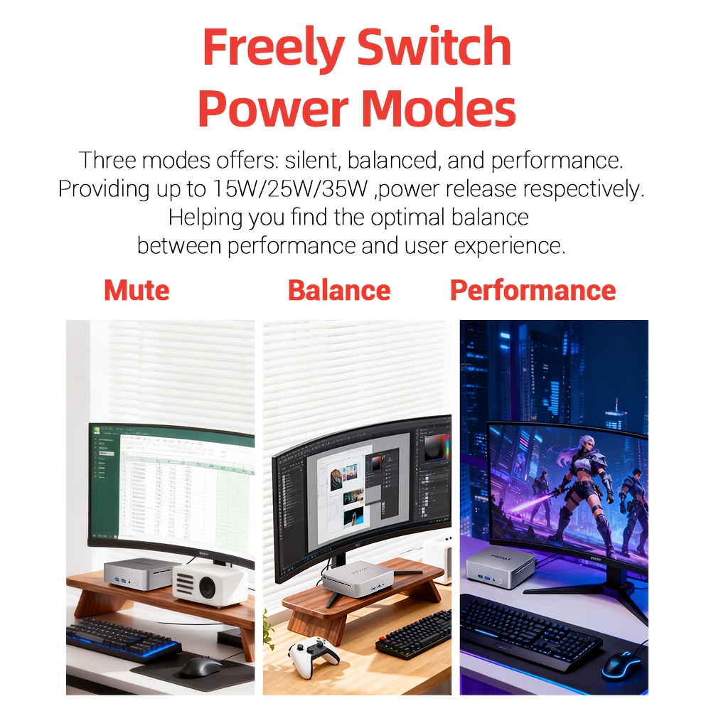 Budget Computer voor Thuiswerkplek: AMD Ryzen 5 3500U 16GB DDR4 512GB SSD | Compacte WiFi 6 4K Ready Desktop PC met Geïntegreerde Graphics, 2 HDTV Poorten, 2.4 GHz Radio Frequentie