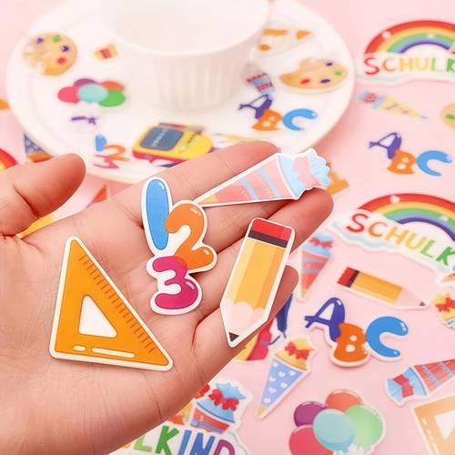 60pcs colorful school confetti decoration for school cones abc and 123 themed desk decor for first day of school table decoration for ceremony back to school party supplies