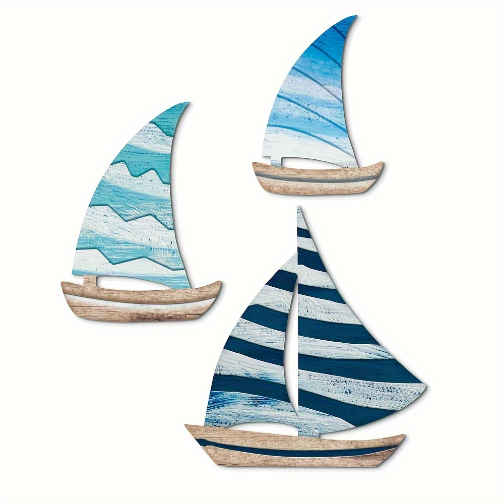 Decorazione Nautica Per Parete - 15 Pezzi Stile Marino Con Stelle Marine, Barche, Ancore E Fari In Resina, Per Casa O Regalo - Foto 1