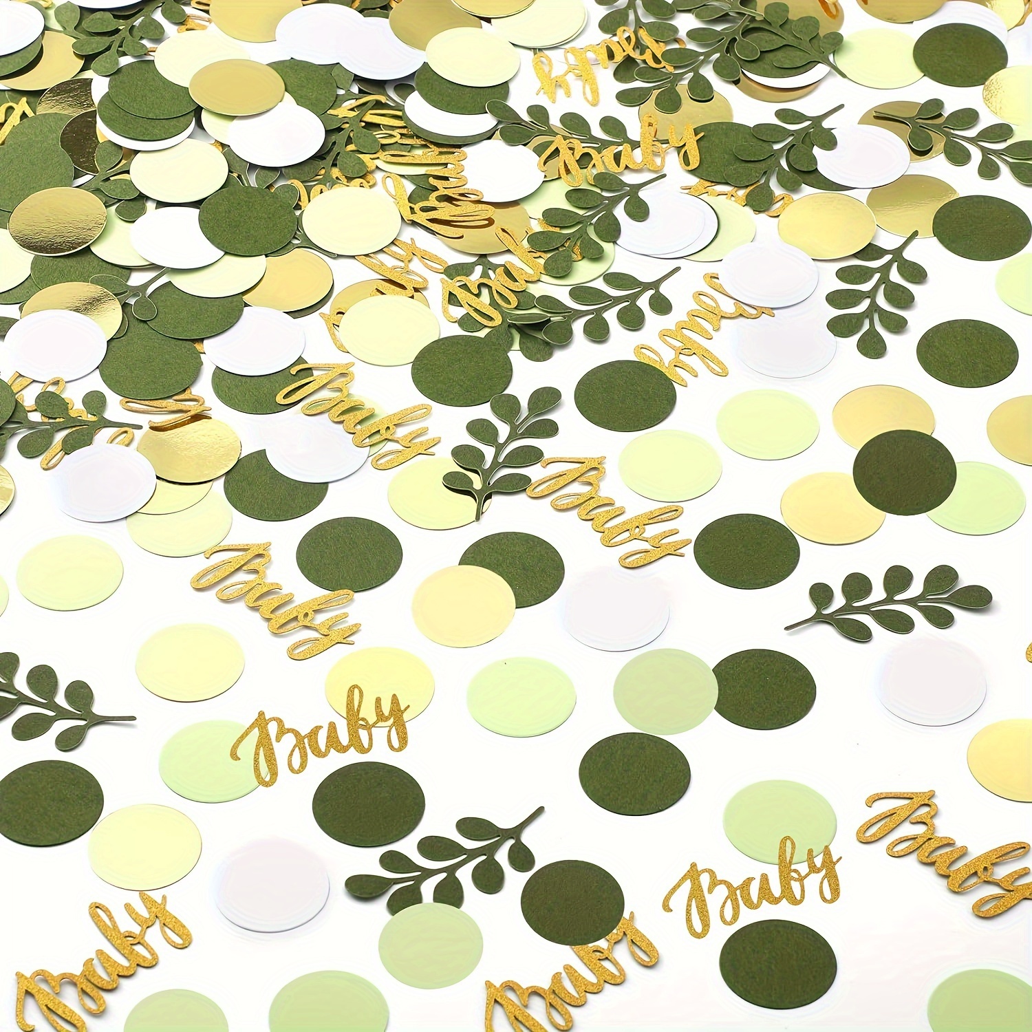 

100pcs Light Green Golden Birthday Party Gender Reveal Scene Decoration Confetti Table Throwing Confetti