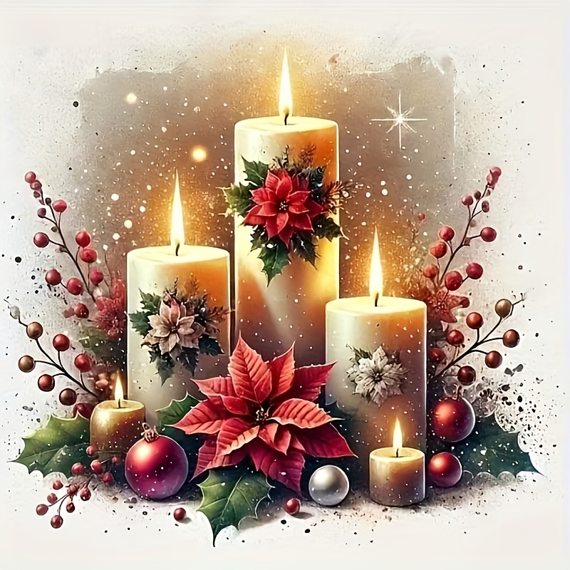 Image of 6inch Christmas Cute Candle Decoration Vinyl Decal,car Sticker For Laptop, Bottle, Truck, Phone, Motorcycle, Window, Wall, Cup Decals